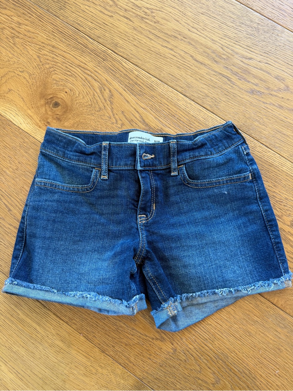 abercrombie kids blue denim cutoff shorts